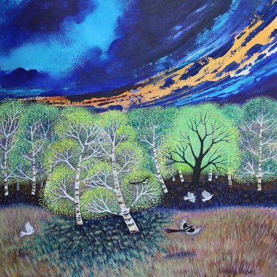 晚霞，2023 年（丙烯酸画布） 作者 丽莎·格拉·詹森