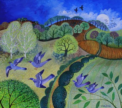 飞行，2009年，（纸上丙烯画）。 作者 丽莎·格拉·詹森
