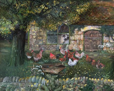 Hen House，1988（墨水，水粉） 作者 丽莎·格拉·詹森