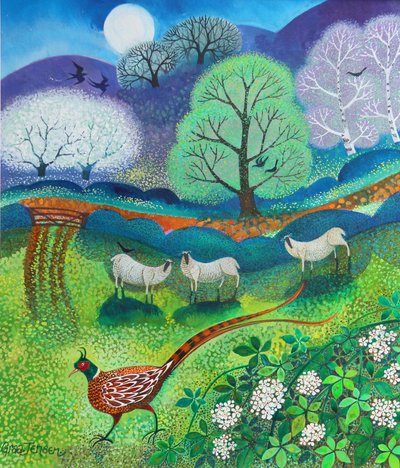 Percy Pheasant, 2020,(acrylics on paper) 作者 丽莎·格拉·詹森