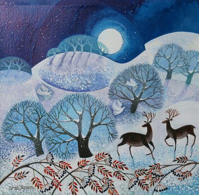 Snowy Land，2017，（丙烯酸油墨在纸上） 作者 丽莎·格拉·詹森