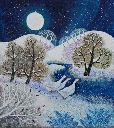 沉默的雪，2021年，（画布上的丙烯）。 作者 丽莎·格拉·詹森