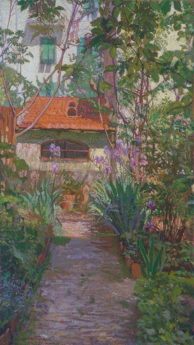 三联画或盛开的花园 作者 莱维琳·劳埃德（Llewelyn Lloyd）