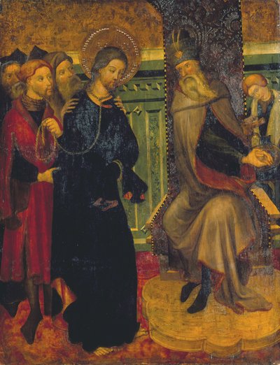 彼拉多之前的基督，c.1420-1425（面板上的蛋彩画） 作者 露丝·波拉萨