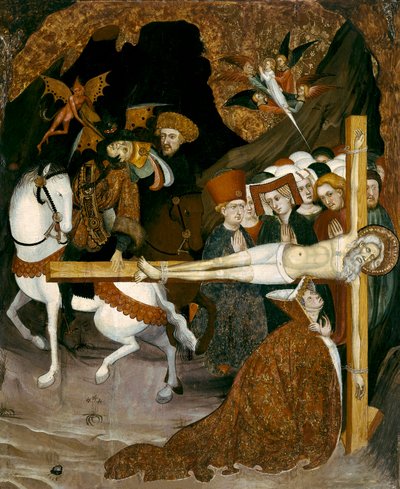 钉十字架圣安德鲁使徒。 Lluis Borrassa (1360-1425) 的绘画 作者 露丝·波拉萨