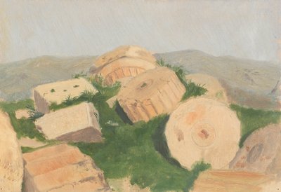 断裂的柱子，帕特农神庙，1869年。 作者 洛克伍德德福雷斯特