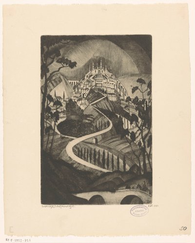 伯格
La Montagne（实物上的原标题） 作者 Lodewijk Shelfhout（艺术家签名）