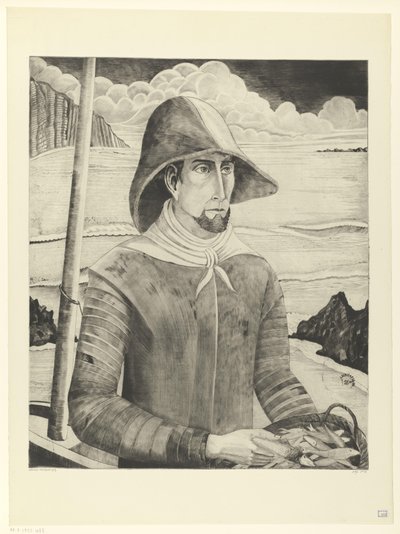 布列塔尼人
Pêcheur Breton II（原标题） 作者 Lodewijk Shelfhout（艺术家签名）