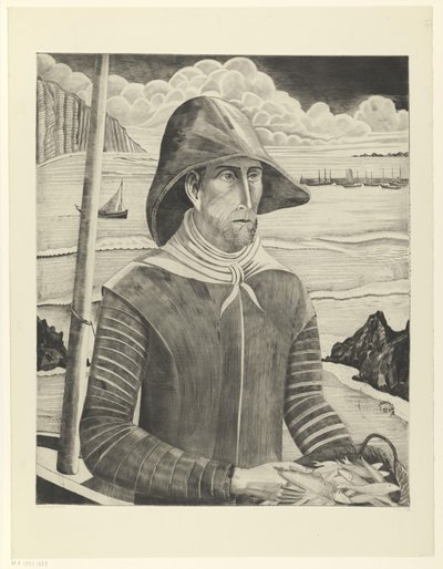 布列塔尼人
Pêcheur Breton II（原标题） 作者 Lodewijk Shelfhout（艺术家签名）