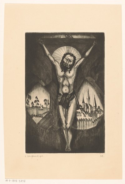 十字架上的基督
Le Christ I（物品上的原标题） 作者 Lodewijk Shelfhout（艺术家签名）