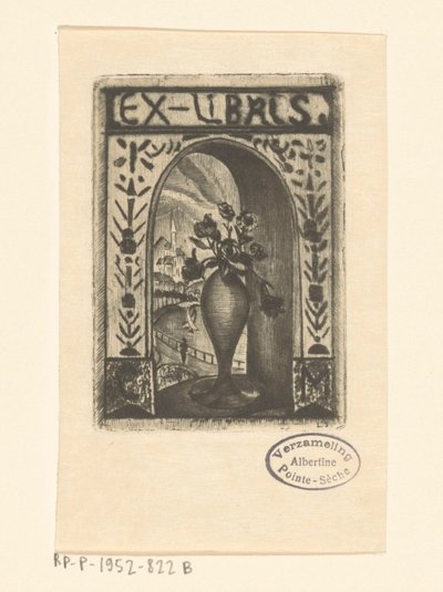 C. van der Meulen 的藏书票 作者 Lodewijk Shelfhout（艺术家签名）