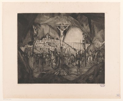Golgotha I（物体上的原始标题） 作者 Lodewijk Shelfhout（艺术家签名）