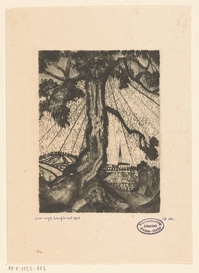 带定居点的丘陵景观
Le Village I（原标题） 作者 Lodewijk Shelfhout（艺术家签名）