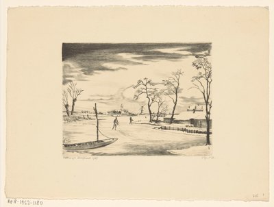 荷兰冬季景观 II
Hiver en Hollande II（原标题） 作者 Lodewijk Shelfhout（艺术家签名）
