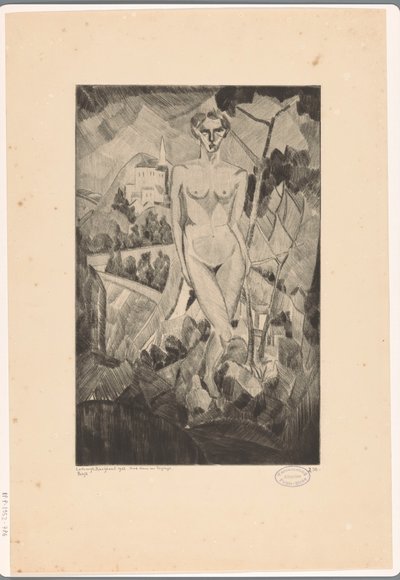 丘陵风景中的裸女
Nue dans un paysage（物上原标题） 作者 Lodewijk Shelfhout（艺术家签名）