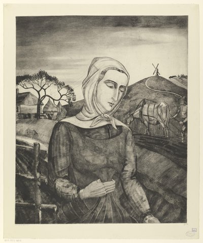 丘陵风景中的弗拉芒农妇
弗拉芒少女（原标题） 作者 Lodewijk Shelfhout（艺术家签名）