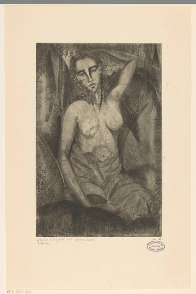 Zittende vrouw
Femme assise（物品上的原标题） 作者 Lodewijk Shelfhout（艺术家签名）