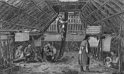 奥纳拉什卡的房子内部》，约1776-1779。   作者 Lodge