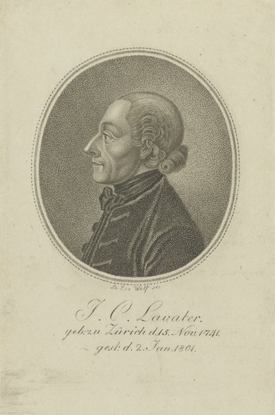 诗人和相学家约翰·卡斯珀·拉瓦特（Johann Kaspar Lavater）的肖像1741-1801年，c。 1810。 作者 Loeser Leo Wolf