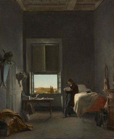 艺术家在罗马美第奇别墅的房间里 作者 Léon Cogniet