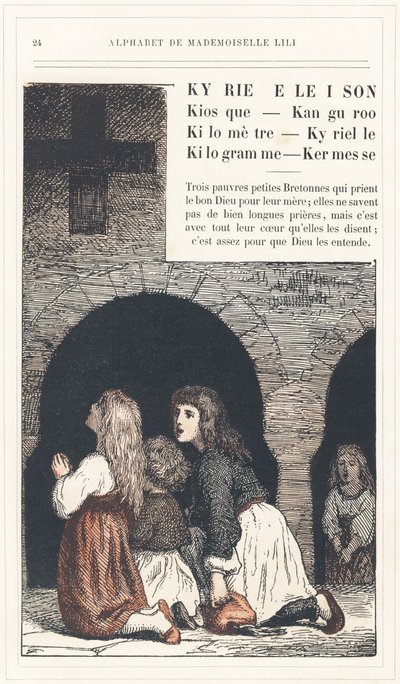 Kyrie Eleison, Kiosk, Kanguroo, Kilometre, Kyrielle, Kilogram, Kermesse, page 24 - Alphabet by Mademoiselle Lili, by L. Froelich and by a dad (Hetzel himself).巴黎 J. Hetzel  Cie 图书馆和教育与娱乐杂志社 作者 洛伦兹·弗罗利希