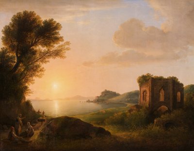 日落时分的巴埃湾 作者 Lorenz Adolf Schönberger