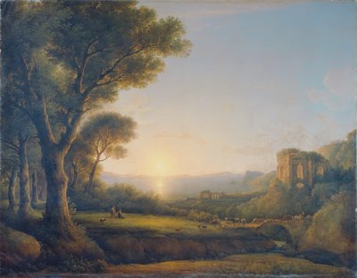 日落时分的巴埃湾 作者 Lorenz Adolf Schönberger