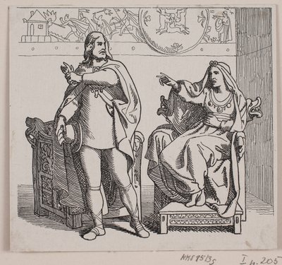 Sweyn Forkbeard 开往英格兰的火车和斯沃德战役 "插图 作者 洛伦兹·弗罗利希