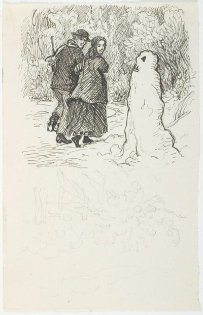 雪人》插图草稿 作者 洛伦兹·弗罗利希