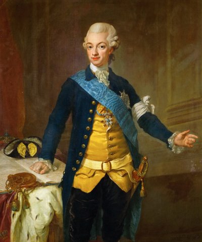 瑞典古斯塔夫三世的画像，1771年 作者 Lorenz II Pasch