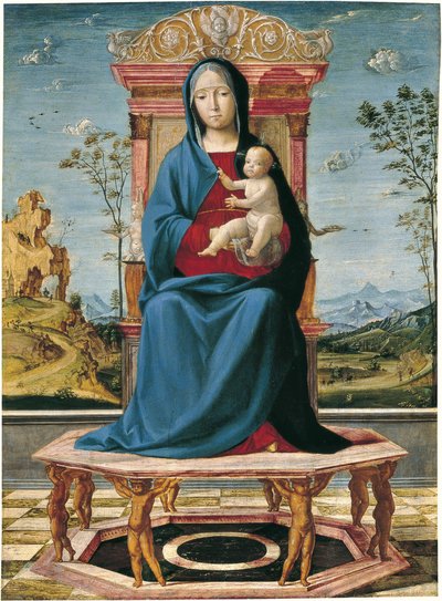 圣母和圣婴登基 作者 洛伦佐·科斯塔（Lorenzo Costa）