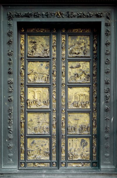 天堂之门，由吉贝尔蒂-洛伦佐（1378-1443）实现。 作者 洛伦佐·吉贝蒂（Lorenzo Ghiberti）