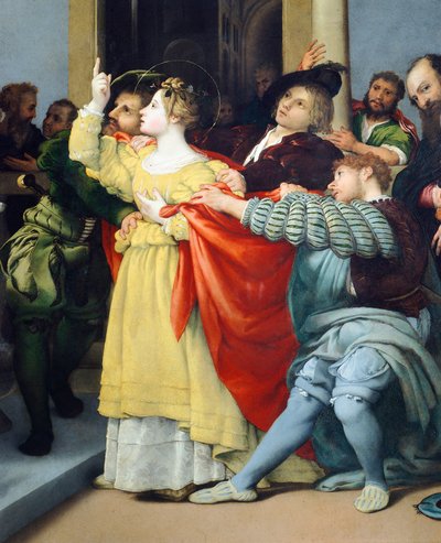 圣卢西亚祭坛画或法官面前的圣卢西亚 作者 洛伦佐·乐透（Lorenzo Lotto）