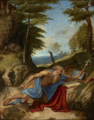 Saint悔的圣杰罗姆。约于1513年 作者 洛伦佐·乐透（Lorenzo Lotto）