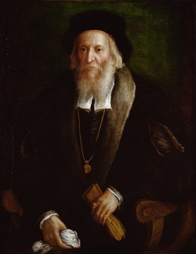 绅士的肖像，据说是塞巴斯蒂安卡博特（c.1475-1557） 作者 Lorenzo Lotto