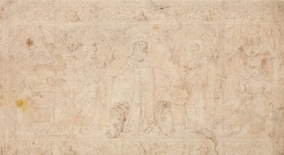 纲要的设计：圣母玛利亚和施洗者约翰......，约1370年。 作者 洛伦佐·韦内齐亚诺