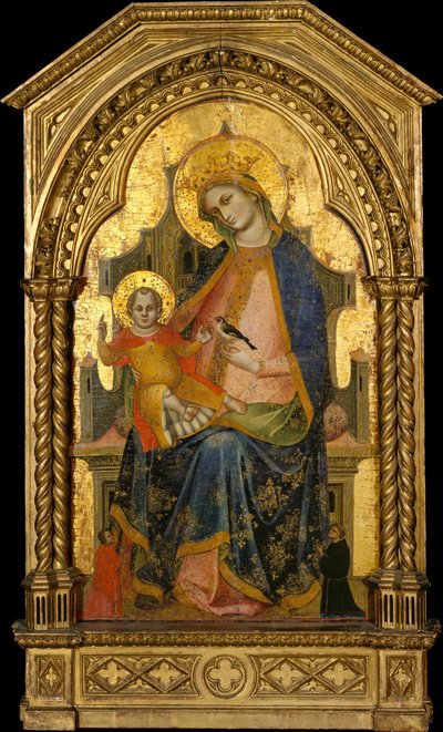麦当娜（Madonna）和儿童（Child）在两个捐赠人的陪伴下登场。 1360-65。 作者 洛伦佐（Lorenzo Veneziano）
