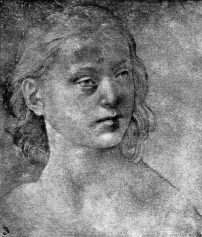 1930年，即15世纪或16世纪，一位年轻女子的头。 作者 洛伦佐·迪·克雷迪