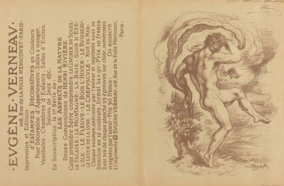 跳舞的裸体和欧仁-弗诺的Estampes décoratives广告[背面]，1897年。 作者 路易斯·安奎汀