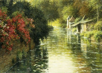 法国河风景画（布面油画） 作者 路易斯·阿斯顿·奈特