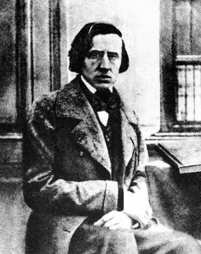 弗雷德里克·肖邦（FrédéricChopin），波兰钢琴家和作曲家，1849年 作者 路易斯·奥古斯特·比森