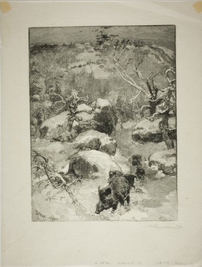 冬季：Cuvier-Châtillon 悬崖 作者 路易斯·奥古斯特·勒佩尔