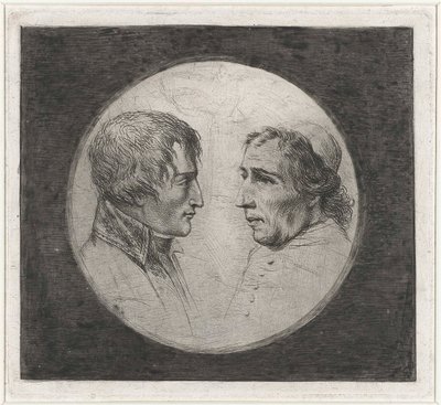 Coclers, L B，拿破仑和教皇庇护七世的双人肖像（约 1805 年，里克斯博物馆） 作者 路易斯·伯纳德·科克莱斯