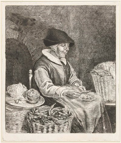 Coclers, L B,《蘸豆子的老妇人》（1780 年，阿姆斯特丹里克斯博物馆） 作者 路易斯·伯纳德·科克莱斯