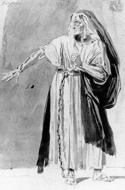 Victor Hugo的“Les Burgraves”服装设计（1802-85），c。 1843 作者 路易斯·布朗厄尔