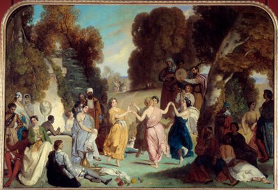 La danse des Muses 绘画 Louis Boulanger (1806-1867) 1851 年 2,2x3,25 m 巴黎，Musee Carnavalet 作者 路易斯·布朗厄尔