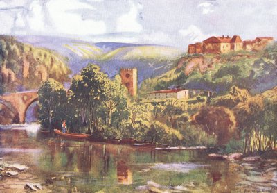 塔古斯河上，摘自哈钦森父子出版的《欧洲风情画》，约1930年（彩色平印）。 作者 路易斯·伯利·布鲁尔