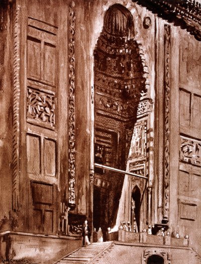 苏丹哈桑清真寺的入口，1928年 作者 路易·卡巴尼斯