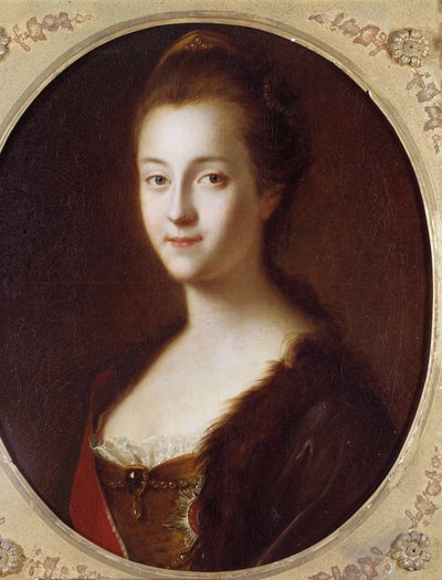 叶卡捷琳娜二世 (1729-1796) 的肖像，俄罗斯帝国皇帝 Louis Caravaque (1684-1754) 18 世纪的画作。 圣彼得堡，彼得夏宫城堡 作者 路易斯·卡拉瓦克