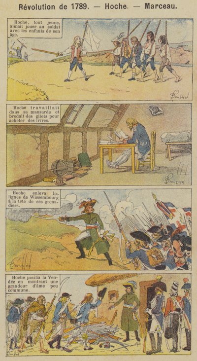 1789年革命，Hoche，Marceau（彩色平版印刷）。 作者 路易斯·查尔斯（后）轰炸